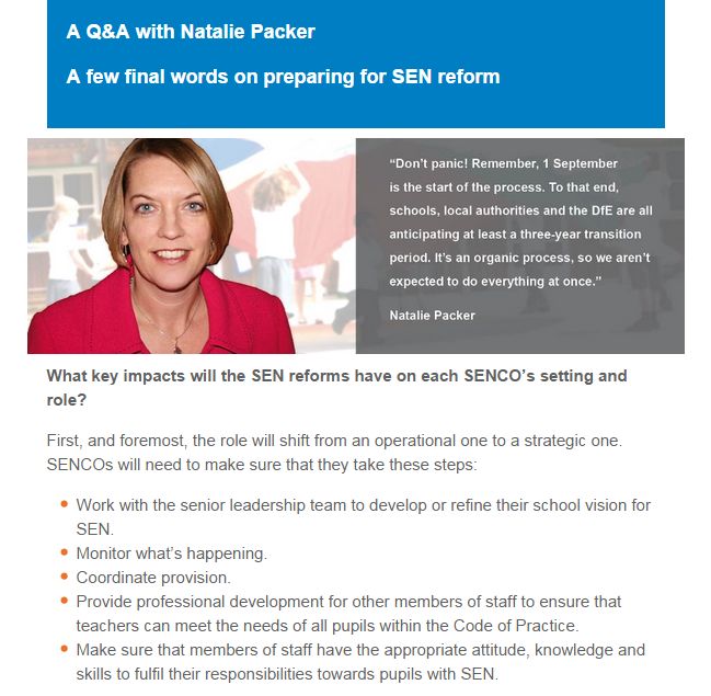 Natalie Packer answers your questions on SEN reform