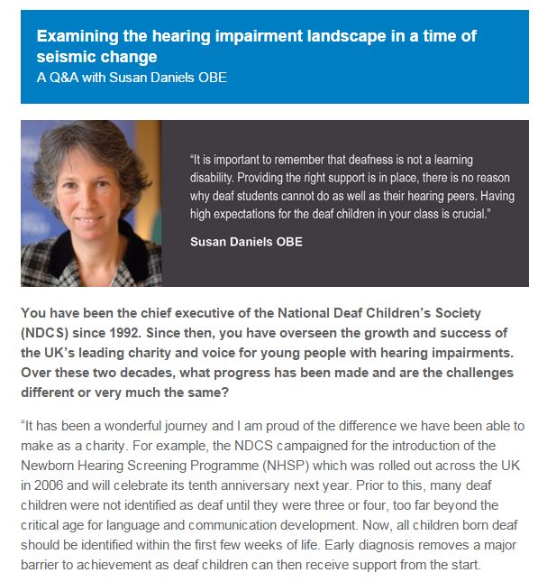 Examining hearing impairment with Susan Daniels OBE